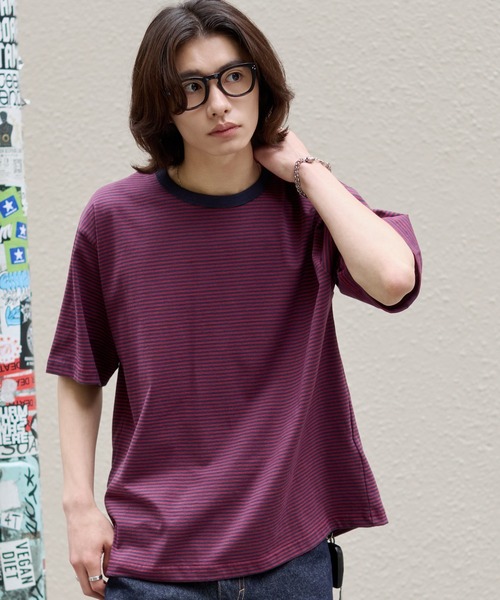 WEGO（ウィゴー）の「WEGO/ボーダーリンガーTシャツ（Tシャツ/カットソー・メンズ・ブラック系その他5/レッド系その他・MEDIUM/LARGE）」の10枚目の写真