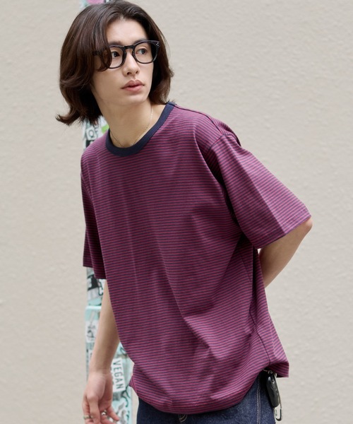 WEGO（ウィゴー）の「WEGO/ボーダーリンガーTシャツ（Tシャツ/カットソー・メンズ・ブラック系その他5/レッド系その他・MEDIUM/LARGE）」の11枚目の写真