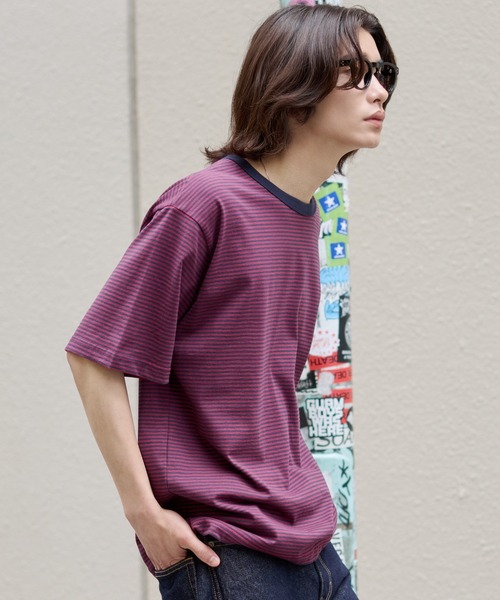 WEGO（ウィゴー）の「WEGO/ボーダーリンガーTシャツ（Tシャツ/カットソー・メンズ・ブラック系その他5/レッド系その他・MEDIUM/LARGE）」の12枚目の写真