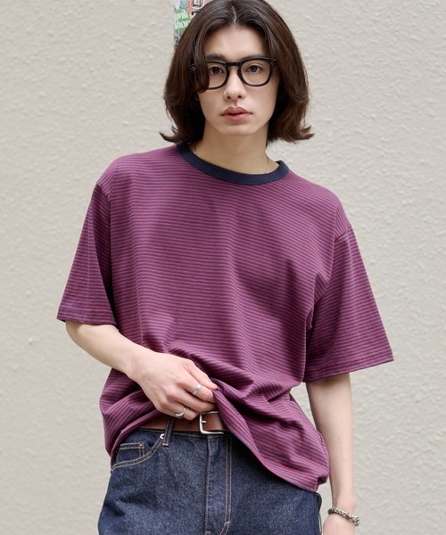 WEGO（ウィゴー）の「WEGO/ボーダーリンガーTシャツ（Tシャツ/カットソー・メンズ・ブラック系その他5/レッド系その他・MEDIUM/LARGE）」の14枚目の写真