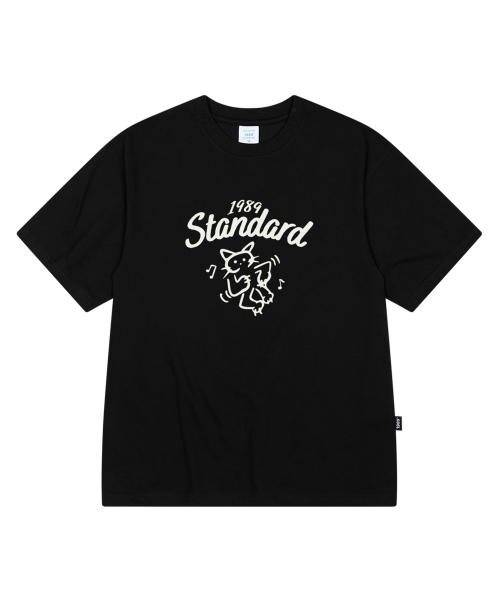1989STANDARD(1989スタンダード)の「HAPPY CAT クールコットンオーバーサイズ半袖 (SISSTD-0267)(Tシャツ/カットソー・メンズ・ネイビー/ライトグレー/ホワイト/ブラック・X-LARGE/MEDIUM/LARGE)」の5枚目の写真