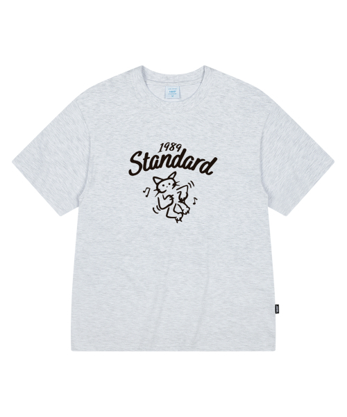 1989STANDARD(1989スタンダード)の「HAPPY CAT クールコットンオーバーサイズ半袖 (SISSTD-0267)(Tシャツ/カットソー・メンズ・ネイビー/ライトグレー/ホワイト/ブラック・X-LARGE/MEDIUM/LARGE)」の7枚目の写真