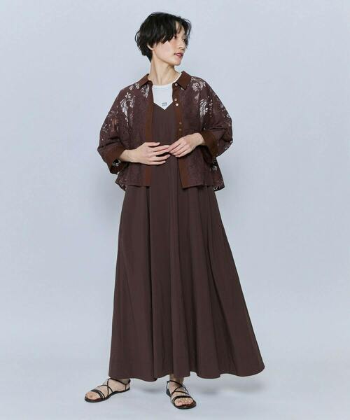 feerique(フィーリック)の「feerique タスランナイロンAラインキャミワンピース(ワンピース・レディース・ブラウン/ブラック・2)」の16枚目の写真