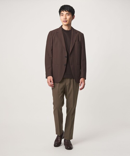 green label relaxing（グリーンレーベルリラクシング）の「A+ air ポリエステル ミニ チェック 1プリーツ スラックス（スラックス・メンズ・ブラウン系/ブラック・XL/M/S/L）」の4枚目の写真