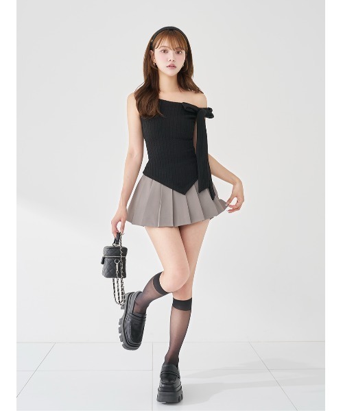 Darich(ダーリッチ)の「ワンショルリボンドレープセットアップ(セットアップ・レディース・ブラック/モカ/ピンクベージュ・FREE)」の11枚目の写真