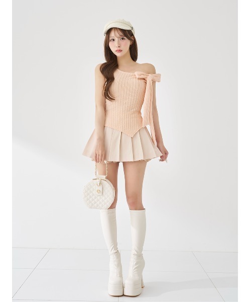 Darich(ダーリッチ)の「ワンショルリボンドレープセットアップ(セットアップ・レディース・ブラック/モカ/ピンクベージュ・FREE)」の13枚目の写真