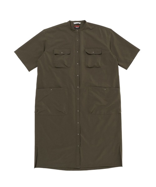 NANGA(ナンガ)の「【直営店限定】ドットエア キャンプ シャツドレス/RE DotAir Camp Shirt Dress(ワンピース・レディース・カーキ/ベージュ/ブラック系その他・M/L/S)」の3枚目の写真