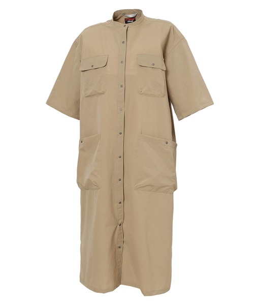 NANGA(ナンガ)の「【直営店限定】ドットエア キャンプ シャツドレス/RE DotAir Camp Shirt Dress(ワンピース・レディース・カーキ/ベージュ/ブラック系その他・M/L/S)」の6枚目の写真
