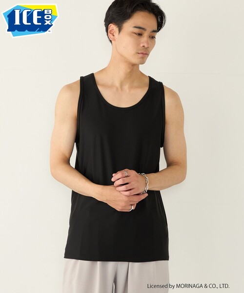 SHIPS Colors(シップス カラーズ)の「【SHIPS Colors別注】アイスボックス:〈接触冷感・吸水速乾〉タンクトップ◇(タンクトップ・メンズ・グレー/ライトホワイト/ブラック・MEDIUM/LARGE)」の2枚目の写真