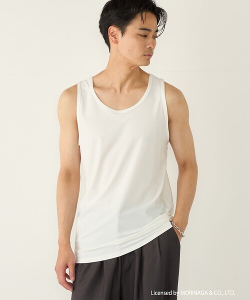 SHIPS Colors(シップス カラーズ)の「【SHIPS Colors別注】アイスボックス:〈接触冷感・吸水速乾〉タンクトップ◇(タンクトップ・メンズ・グレー/ライトホワイト/ブラック・MEDIUM/LARGE)」の6枚目の写真