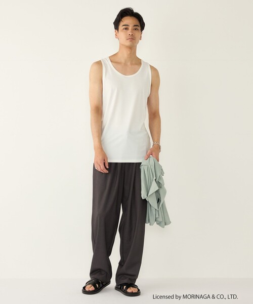 SHIPS Colors(シップス カラーズ)の「【SHIPS Colors別注】アイスボックス:〈接触冷感・吸水速乾〉タンクトップ◇(タンクトップ・メンズ・グレー/ライトホワイト/ブラック・MEDIUM/LARGE)」の7枚目の写真
