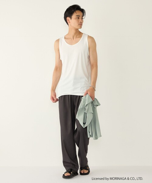 SHIPS Colors(シップス カラーズ)の「【SHIPS Colors別注】アイスボックス:〈接触冷感・吸水速乾〉タンクトップ◇(タンクトップ・メンズ・グレー/ライトホワイト/ブラック・MEDIUM/LARGE)」の8枚目の写真
