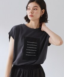 オーガンジー刺繍Tシャツ