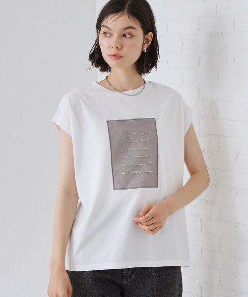 THE SHOP TK (ザ ショップ ティーケー )の「オーガンジー刺繍Tシャツ(Tシャツ/カットソー・レディース・オフホワイト/キャメル/スミクロ・12/13)」の4枚目の写真