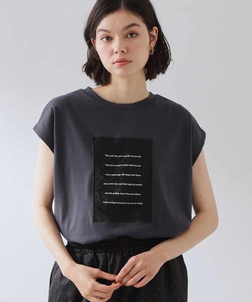 THE SHOP TK (ザ ショップ ティーケー )の「オーガンジー刺繍Tシャツ(Tシャツ/カットソー・レディース・オフホワイト/キャメル/スミクロ・12/13)」の8枚目の写真