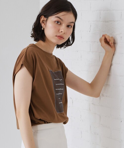 THE SHOP TK (ザ ショップ ティーケー )の「オーガンジー刺繍Tシャツ(Tシャツ/カットソー・レディース・オフホワイト/キャメル/スミクロ・12/13)」の13枚目の写真
