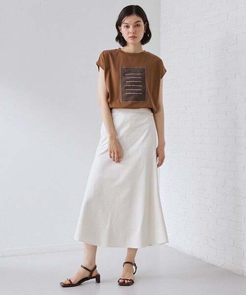 THE SHOP TK (ザ ショップ ティーケー )の「オーガンジー刺繍Tシャツ(Tシャツ/カットソー・レディース・オフホワイト/キャメル/スミクロ・12/13)」の14枚目の写真