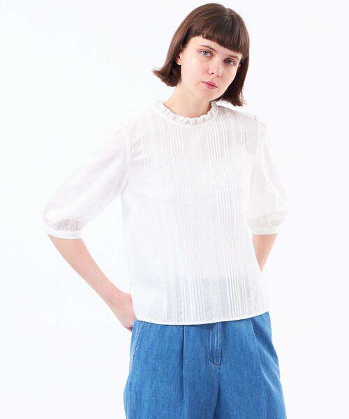 MACKINTOSH PHILOSOPHY(マッキントッシュ フィロソフィー)の「フロントレースブラウス(シャツ/ブラウス・レディース・オフホワイト/ブラック・38/36)」の2枚目の写真