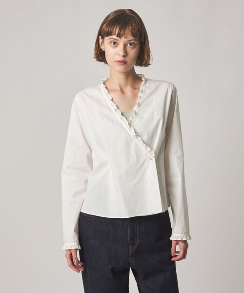 Steven Alan（スティーブンアラン）の「＜Steven Alan＞カシュクール フリル ブラウス（シャツ/ブラウス・レディース・オフホワイト/ブラック・M/S）」の2枚目の写真