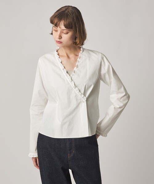 Steven Alan（スティーブンアラン）の「＜Steven Alan＞カシュクール フリル ブラウス（シャツ/ブラウス・レディース・オフホワイト/ブラック・M/S）」の11枚目の写真
