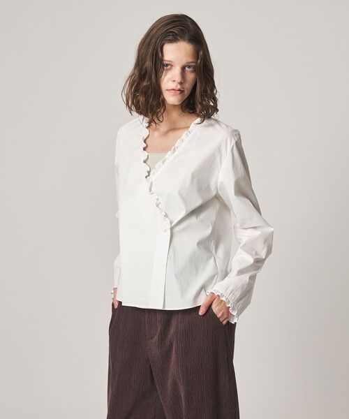 Steven Alan（スティーブンアラン）の「＜Steven Alan＞カシュクール フリル ブラウス（シャツ/ブラウス・レディース・オフホワイト/ブラック・M/S）」の14枚目の写真
