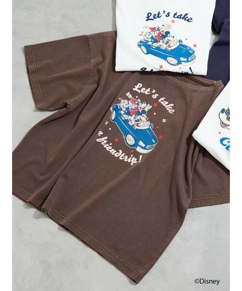 Te chichi（テチチ）の「【Disney】MICKEY&FRIENDS/オーバーサイズTシャツ（Tシャツ/カットソー・レディース・チャコールグレー/オフホワイト/ブラウン・F）」の3枚目の写真