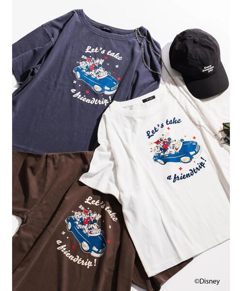 Te chichi（テチチ）の「【Disney】MICKEY&FRIENDS/オーバーサイズTシャツ（Tシャツ/カットソー・レディース・チャコールグレー/オフホワイト/ブラウン・F）」の14枚目の写真