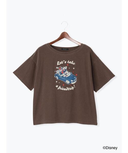 Te chichi（テチチ）の「【Disney】MICKEY&FRIENDS/オーバーサイズTシャツ（Tシャツ/カットソー・レディース・チャコールグレー/オフホワイト/ブラウン・F）」の21枚目の写真