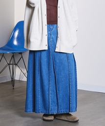ROSE BUD | DENIM PLEATED LONG SKIRT(デニムスカート)