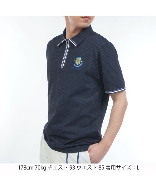TOMMY HILFIGER GOLF（トミー ヒルフィガー ゴルフ）の「ｸﾗｼｯｸﾌﾛﾝﾄZIP 半袖ｼｬﾂ（ポロシャツ・メンズ・ホワイト/ネイビー・L/M/LL）」の5枚目の写真