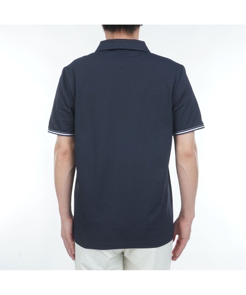 TOMMY HILFIGER GOLF（トミー ヒルフィガー ゴルフ）の「ｸﾗｼｯｸﾌﾛﾝﾄZIP 半袖ｼｬﾂ（ポロシャツ・メンズ・ホワイト/ネイビー・L/M/LL）」の7枚目の写真