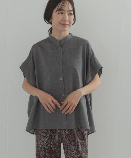 URBAN RESEARCH DOORS(アーバンリサーチドアーズ)の「シャンブレーワイドシャツ(シャツ/ブラウス・レディース・チャコールグレー/ベージュ・FREE)」の5枚目の写真