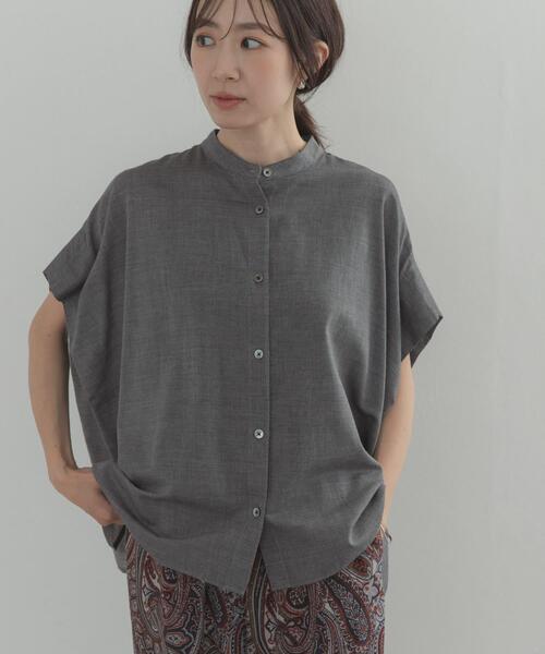 URBAN RESEARCH DOORS(アーバンリサーチドアーズ)の「シャンブレーワイドシャツ(シャツ/ブラウス・レディース・チャコールグレー/ベージュ・FREE)」の6枚目の写真