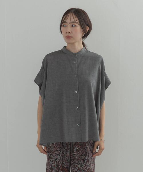 URBAN RESEARCH DOORS(アーバンリサーチドアーズ)の「シャンブレーワイドシャツ(シャツ/ブラウス・レディース・チャコールグレー/ベージュ・FREE)」の10枚目の写真