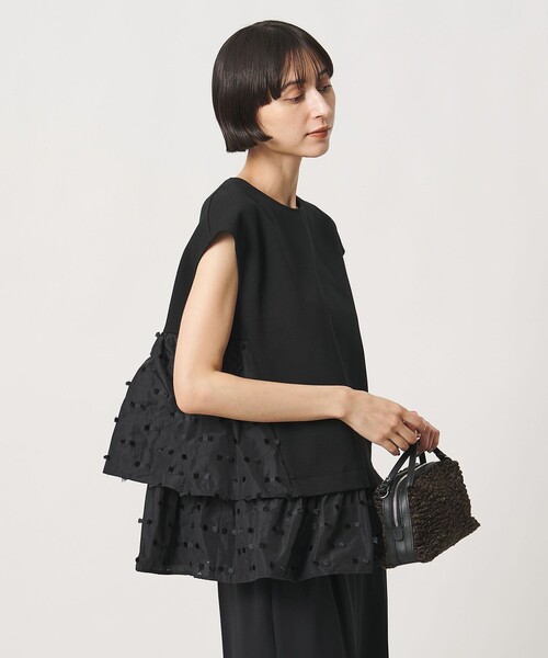 UNITED ARROWS(ユナイテッドアローズ)の「ドットリボン カットジャガード コンビ ブラウス ‐ウォッシャブル‐(シャツ/ブラウス・レディース・ブラック/ネイビー/ダークグレー・FREE)」の7枚目の写真