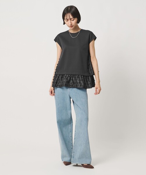 UNITED ARROWS(ユナイテッドアローズ)の「ドットリボン カットジャガード コンビ ブラウス ‐ウォッシャブル‐(シャツ/ブラウス・レディース・ブラック/ネイビー/ダークグレー・FREE)」の12枚目の写真