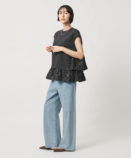 UNITED ARROWS(ユナイテッドアローズ)の「ドットリボン カットジャガード コンビ ブラウス ‐ウォッシャブル‐(シャツ/ブラウス・レディース・ブラック/ネイビー/ダークグレー・FREE)」の13枚目の写真