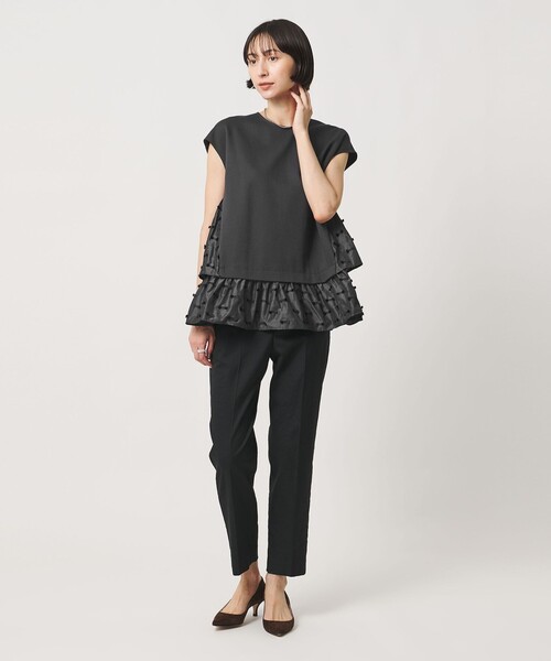 UNITED ARROWS(ユナイテッドアローズ)の「ドットリボン カットジャガード コンビ ブラウス ‐ウォッシャブル‐(シャツ/ブラウス・レディース・ブラック/ネイビー/ダークグレー・FREE)」の14枚目の写真