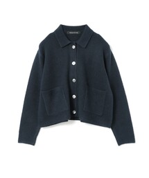 mizuiro ind ハイネックシャツカラーショートカーディガン