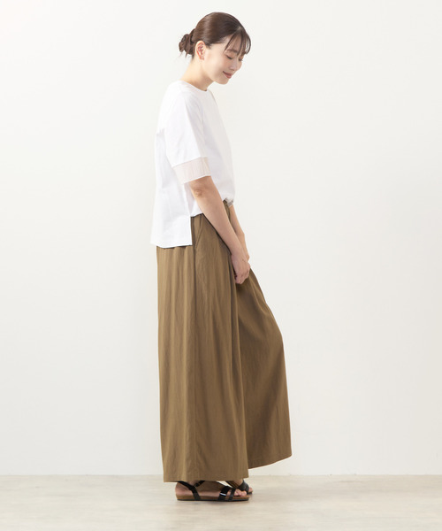 MELROSE claire（メルローズ クレール）の「【袖口シアーファブリック切り替えTシャツ】（Tシャツ/カットソー・レディース・オフホワイト/ブラック/ボルドー・FREE）」の12枚目の写真