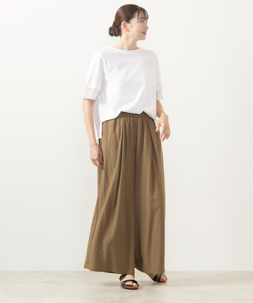 MELROSE claire（メルローズ クレール）の「【袖口シアーファブリック切り替えTシャツ】（Tシャツ/カットソー・レディース・オフホワイト/ブラック/ボルドー・FREE）」の13枚目の写真