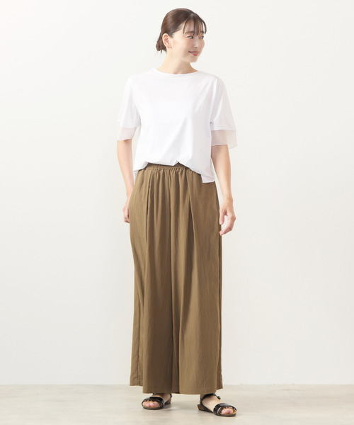 MELROSE claire（メルローズ クレール）の「【袖口シアーファブリック切り替えTシャツ】（Tシャツ/カットソー・レディース・オフホワイト/ブラック/ボルドー・FREE）」の14枚目の写真
