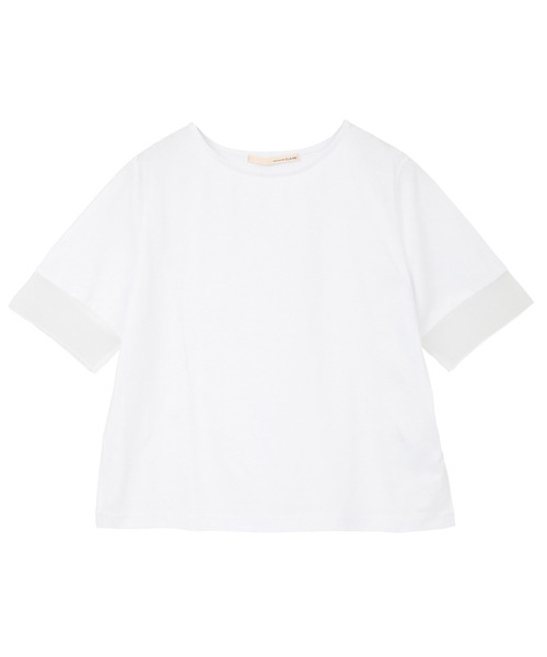 MELROSE claire（メルローズ クレール）の「【袖口シアーファブリック切り替えTシャツ】（Tシャツ/カットソー・レディース・オフホワイト/ブラック/ボルドー・FREE）」の15枚目の写真