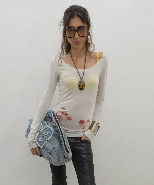 SCULPTOR(スカルプター)の「Bad Seed Denim Bag(ショルダーバッグ・レディース・ブルー/ライトブルー・FREE)」の4枚目の写真