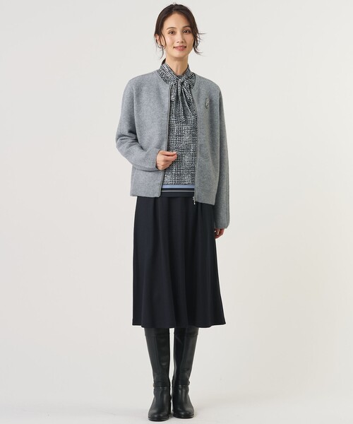 J.PRESS Ladies（J.プレス レディス）の「【シーンレスに活躍・季節の変わり目に】BOILD ニット アウター（ニット/セーター・レディース・ベージュ系/ライトグレー系/ブラウン系・SMALL）」の11枚目の写真