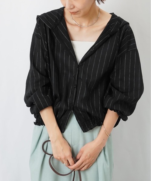 LUCA/LADY LUCK LUCA(ルカ/レディラックルカ)の「LC/LLL シアーストライプフーディ(パーカー・レディース・ブラック/ベージュ・FREE)」の14枚目の写真