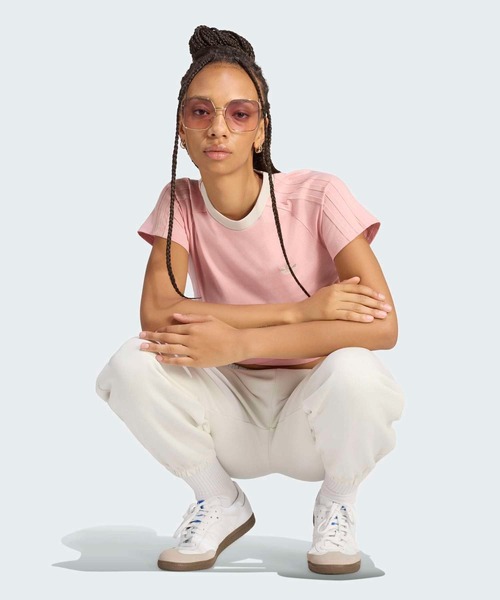 adidas（アディダス）の「アディルナ シーズン2ｘジェニー レイヤード Tシャツ / アディダスオリジナルス adidas Originals（Tシャツ/カットソー・レディース・ピンク・MEDIUM/SMALL/X-LARGE/X-SMALL/XX-LARGE/LARGE）」の5枚目の写真