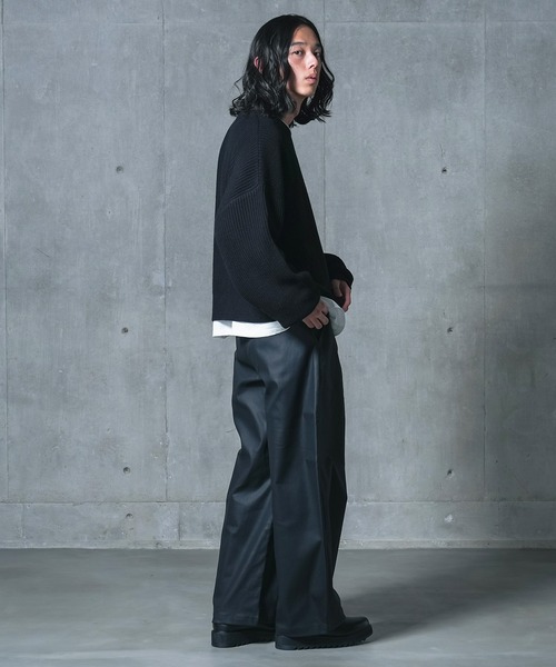 MDR(エムディアール)の「フェイクレザーバレルレッグパンツ【セットアップ対応】(その他パンツ・メンズ・ブラック・L/M)」の8枚目の写真