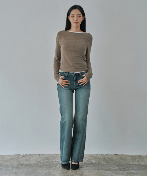 WAARFORWOMAN(ワール・フォー・ウーマン)の「W1158 スリムストレートパンツ_ディープブルー(デニムパンツ・レディース・その他・SMALL/MEDIUM/LARGE/S-Short/M-Short/L-Short)」の4枚目の写真