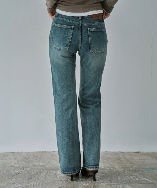WAARFORWOMAN(ワール・フォー・ウーマン)の「W1158 スリムストレートパンツ_ディープブルー(デニムパンツ・レディース・その他・SMALL/MEDIUM/LARGE/S-Short/M-Short/L-Short)」の7枚目の写真